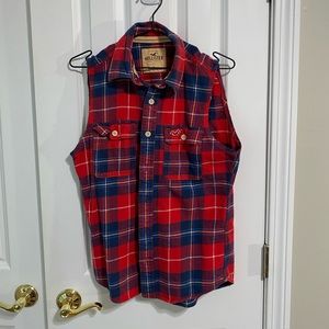 Sleeveless Hollister Christmas Flannel